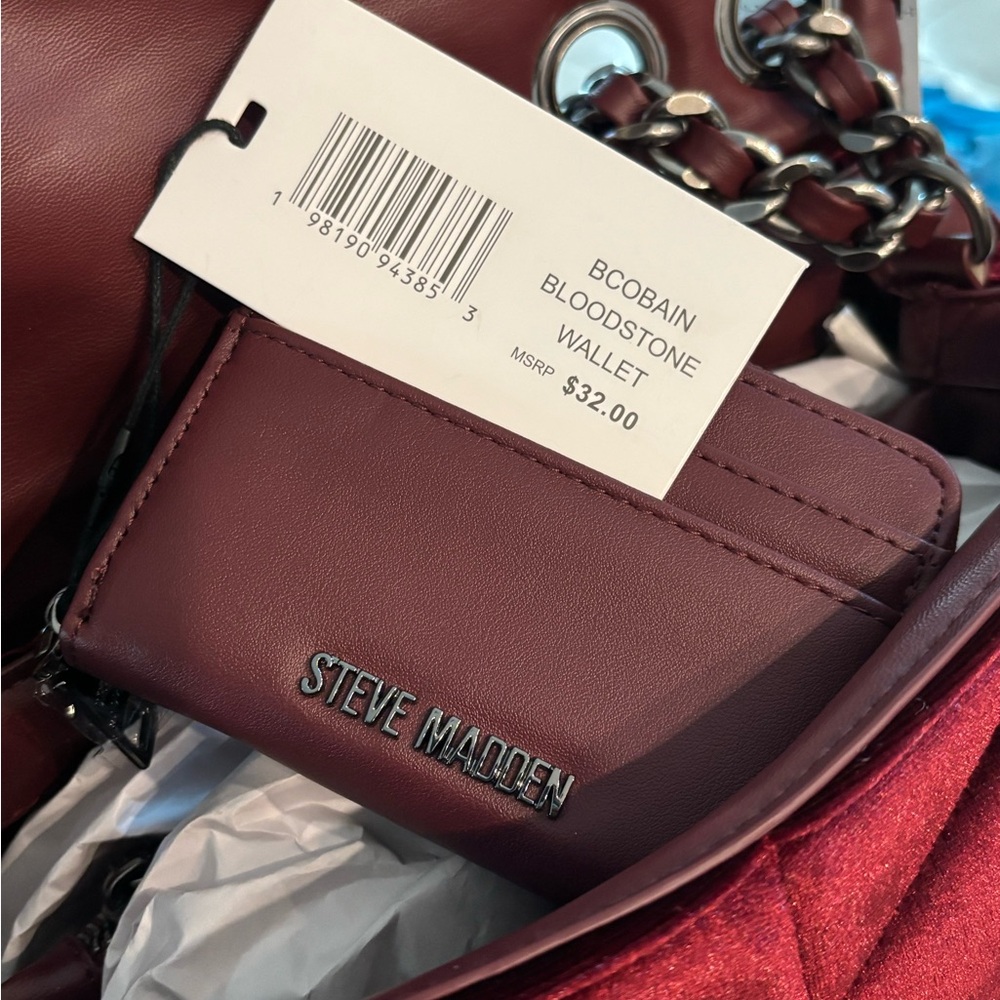 Steve Madden Burgundy Card Holder
